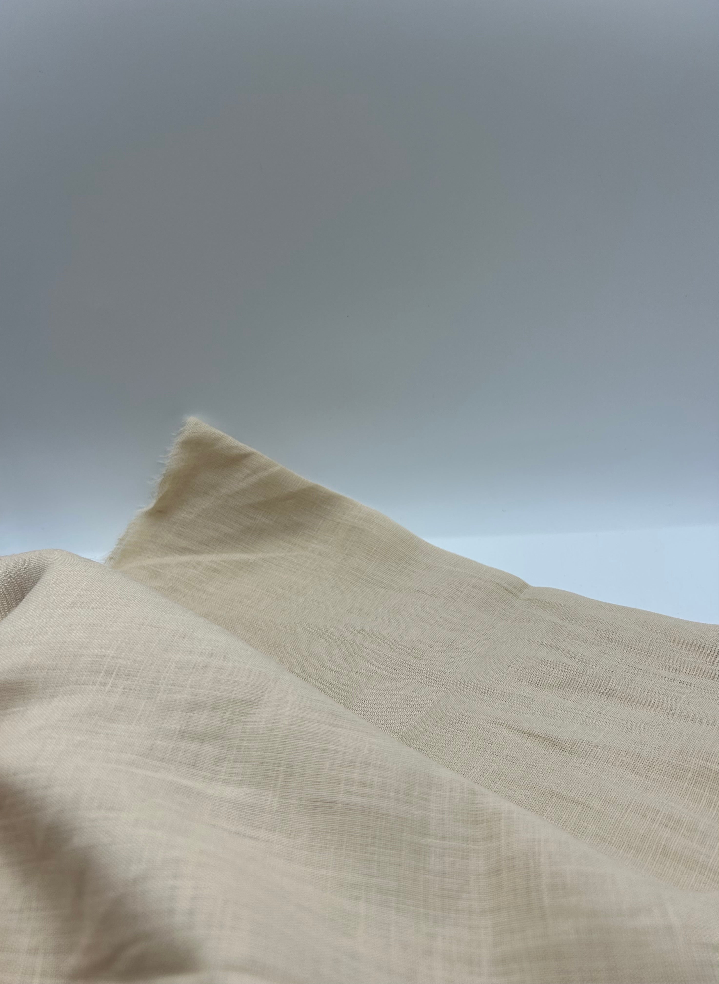 %100 Keten Kumaş – Krem