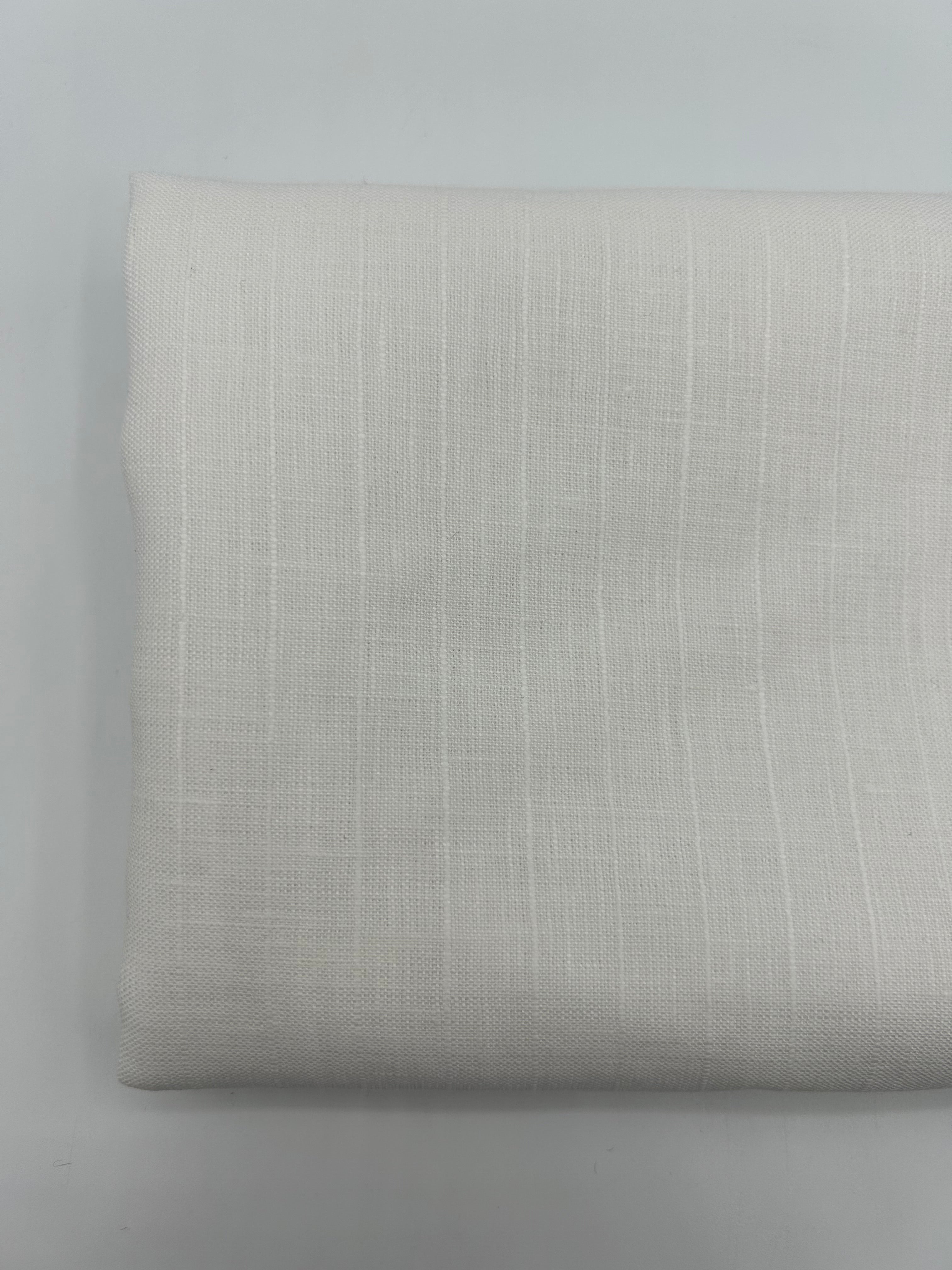 %100 Keten Kumaş – Beyaz Çizgili