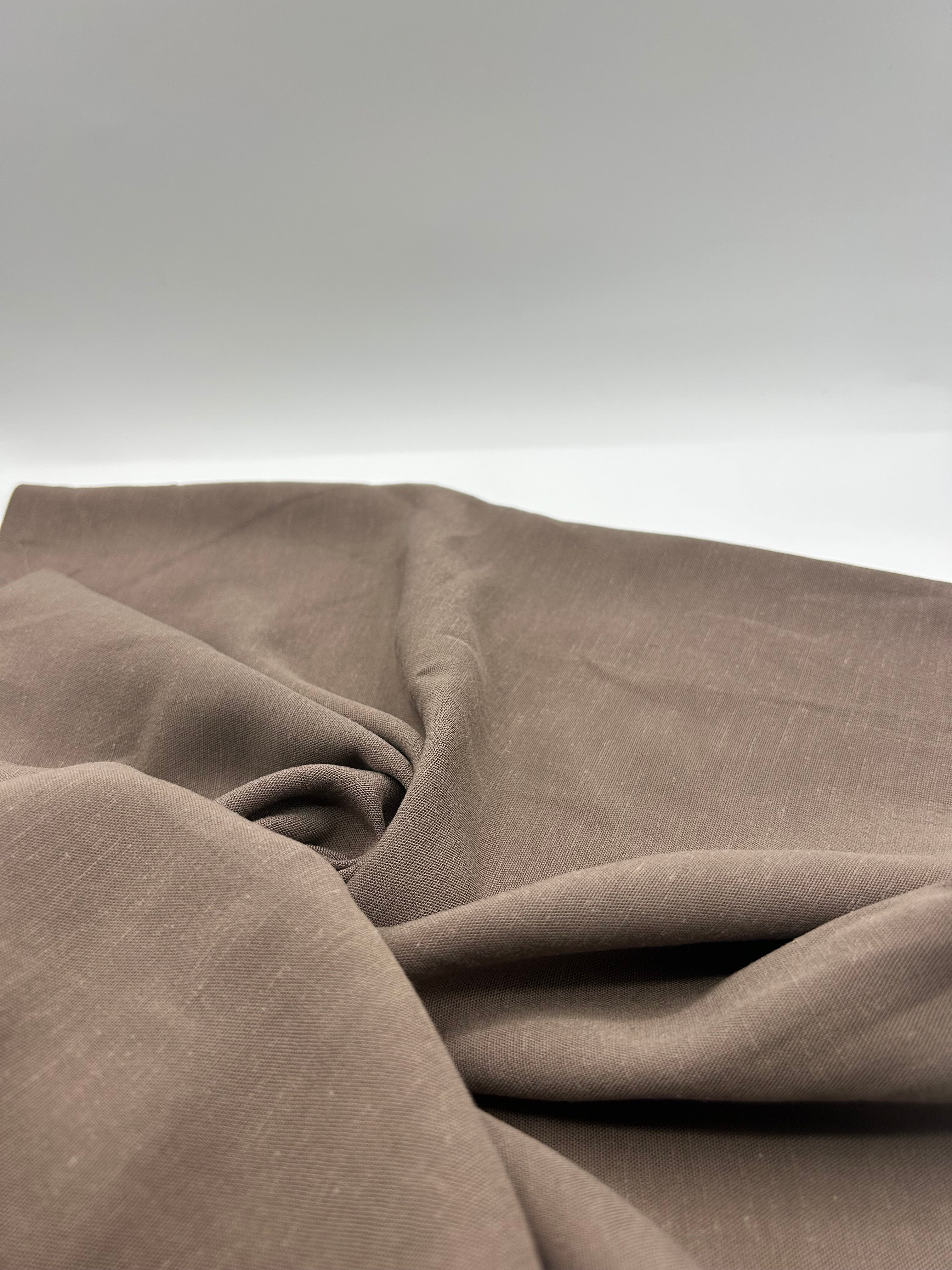 Viskon Keten Kumaş - Kahve