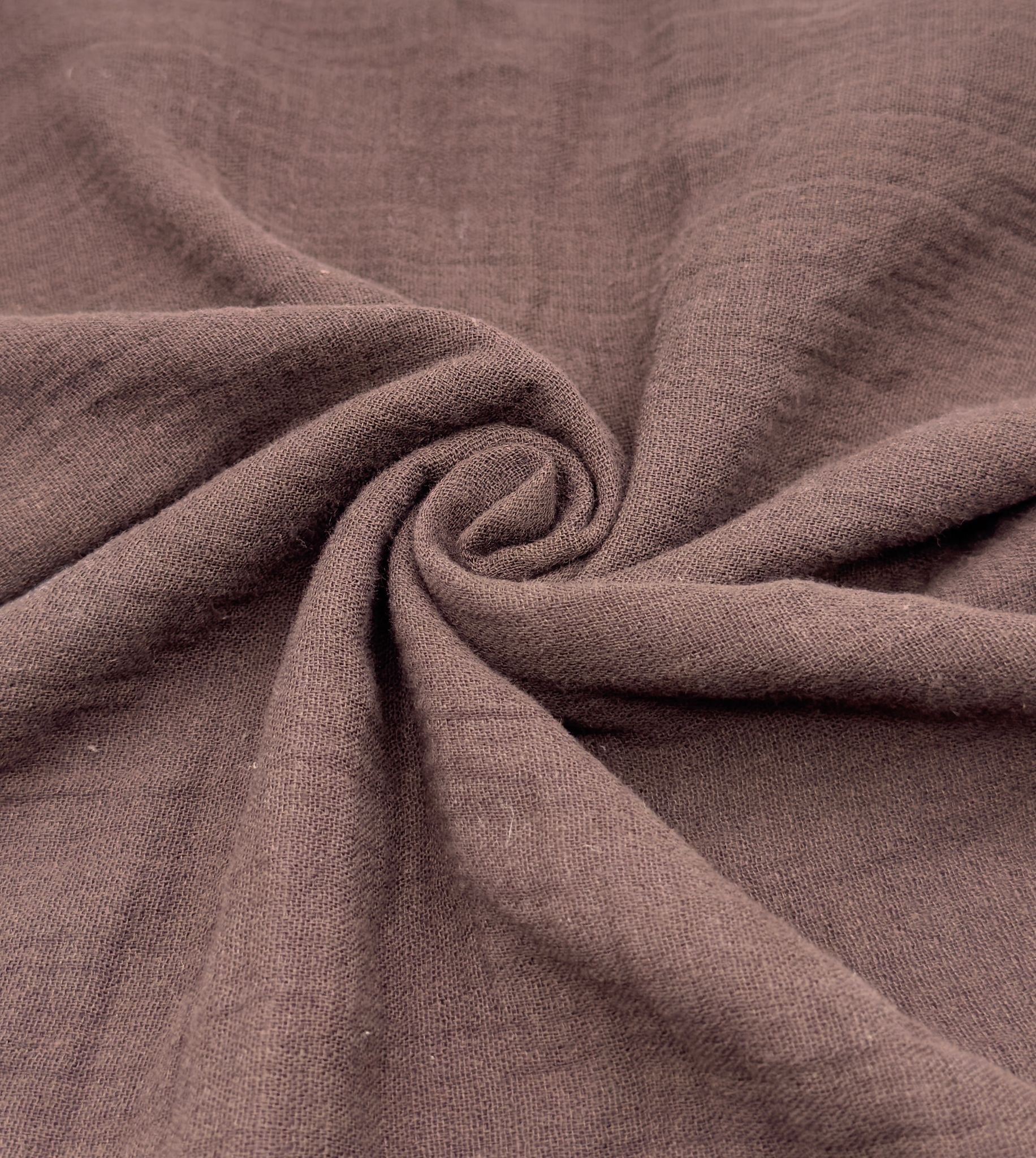 2 Katlı Müslin Kumaş - Kahve