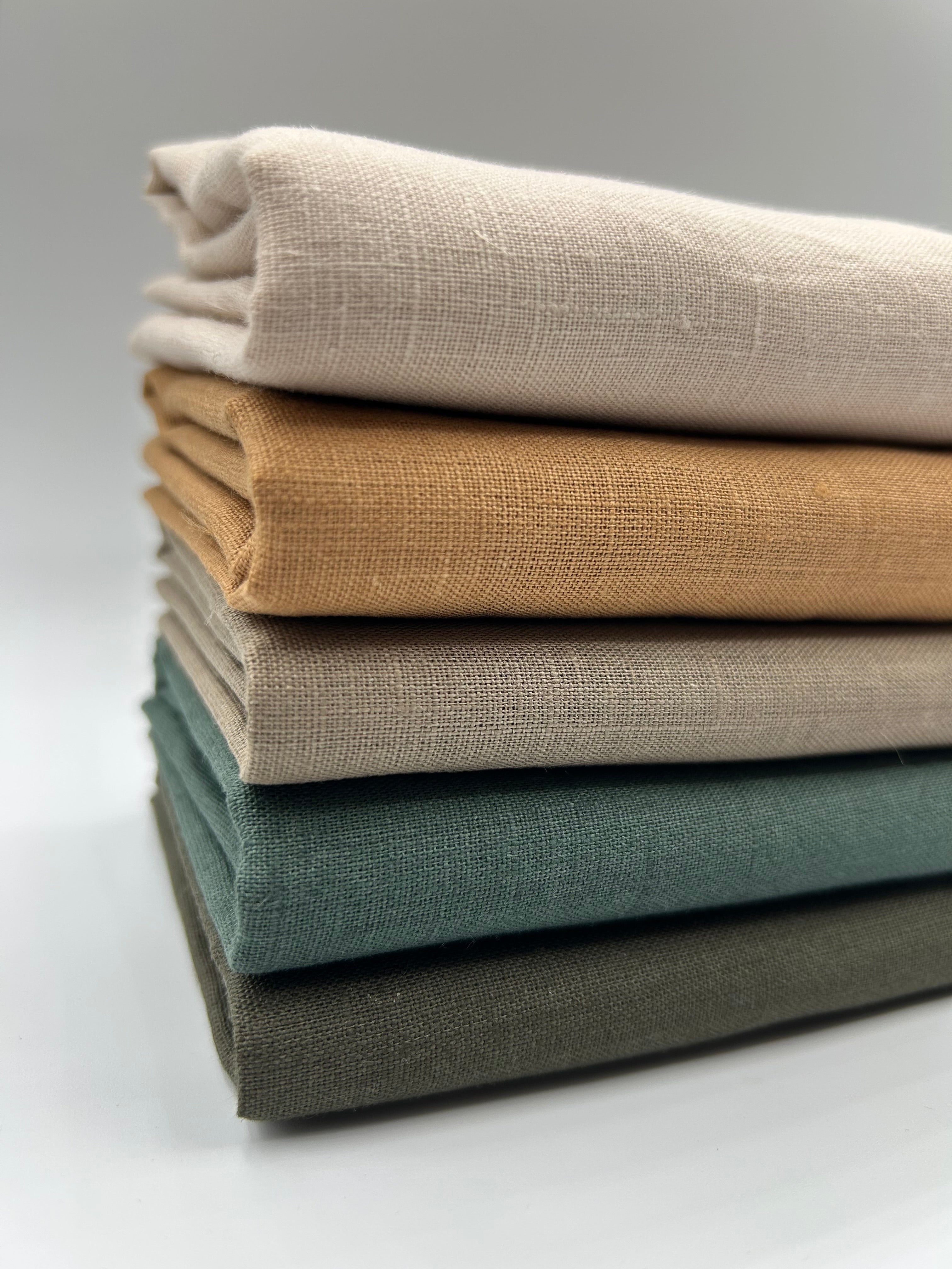 %100 Keten Kumaş - Haki