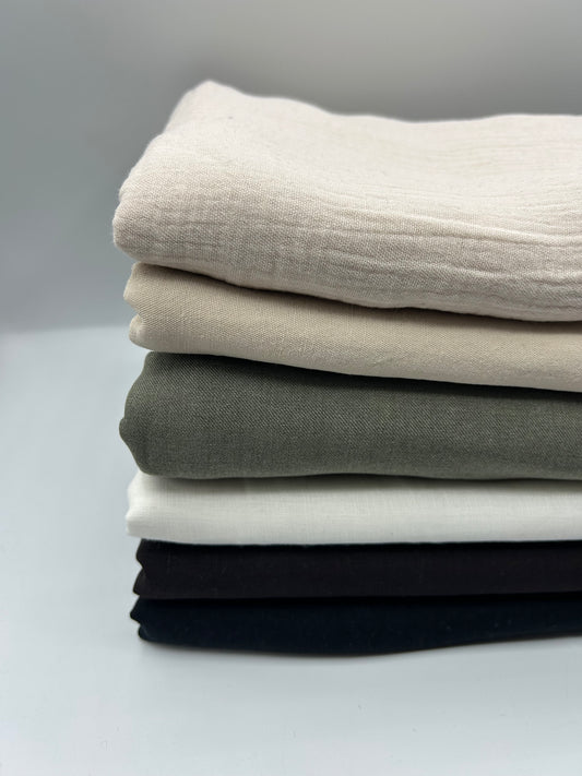 Parça Kumaş Paket 3 -%100 Keten ve Müslin Kumaşlar