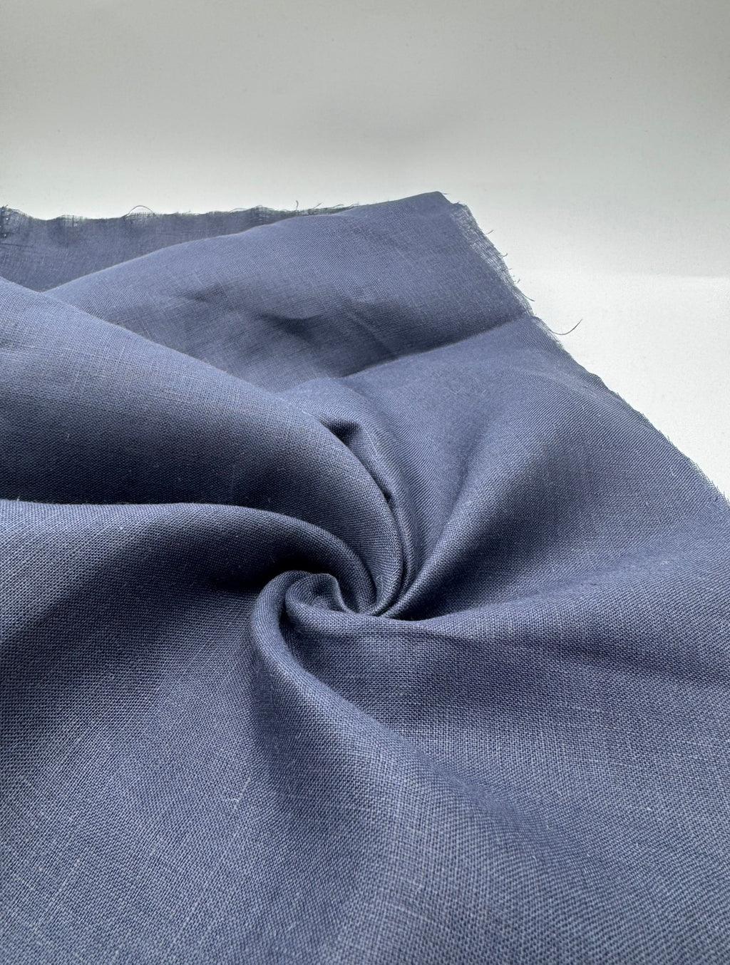 %100 Ham Keten Kumaş - Lacivert