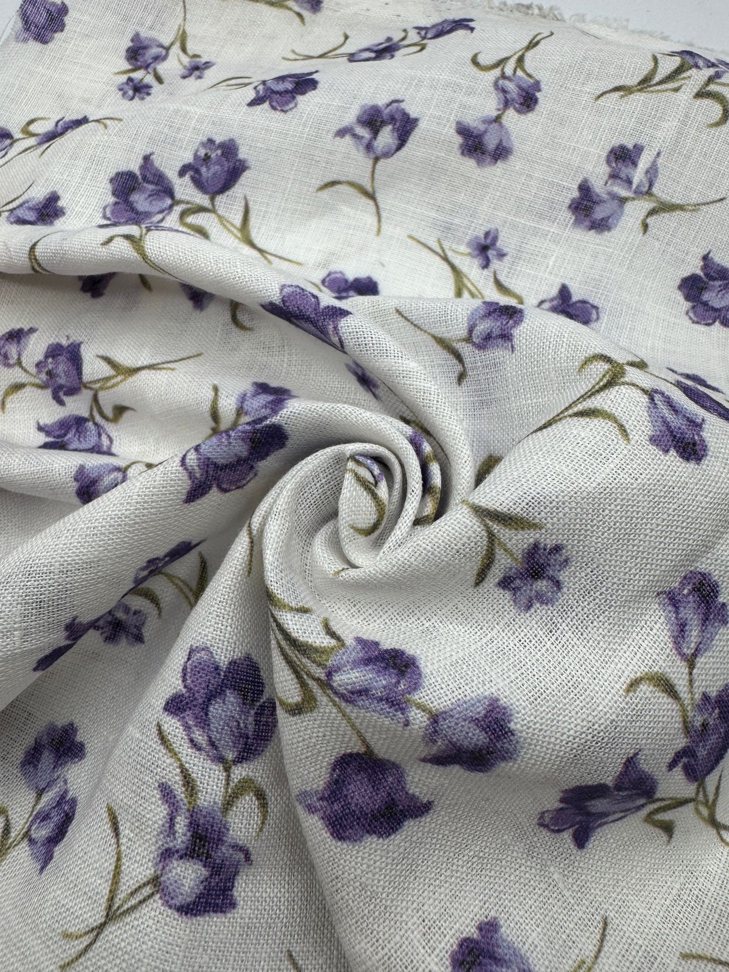 %100 Keten Kumaş - Desenli