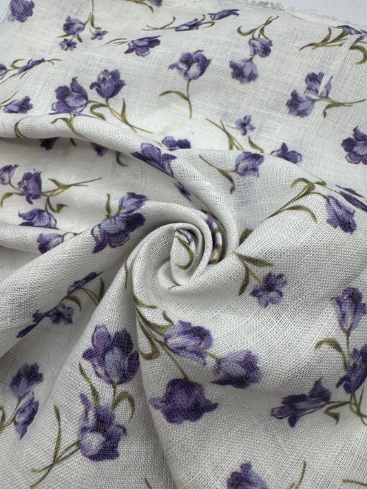 %100 Keten Kumaş - Desenli