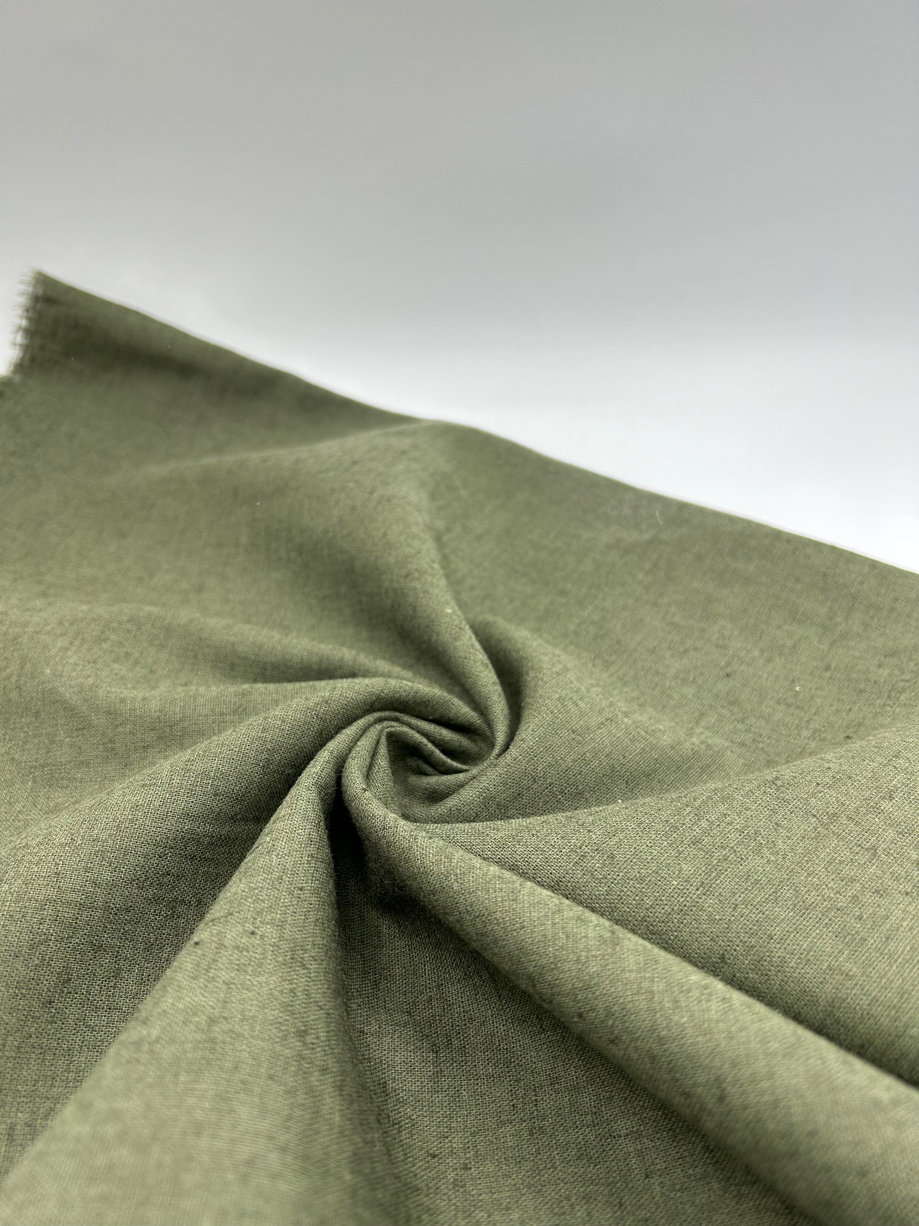 Pamuk Keten Kumaş - Haki