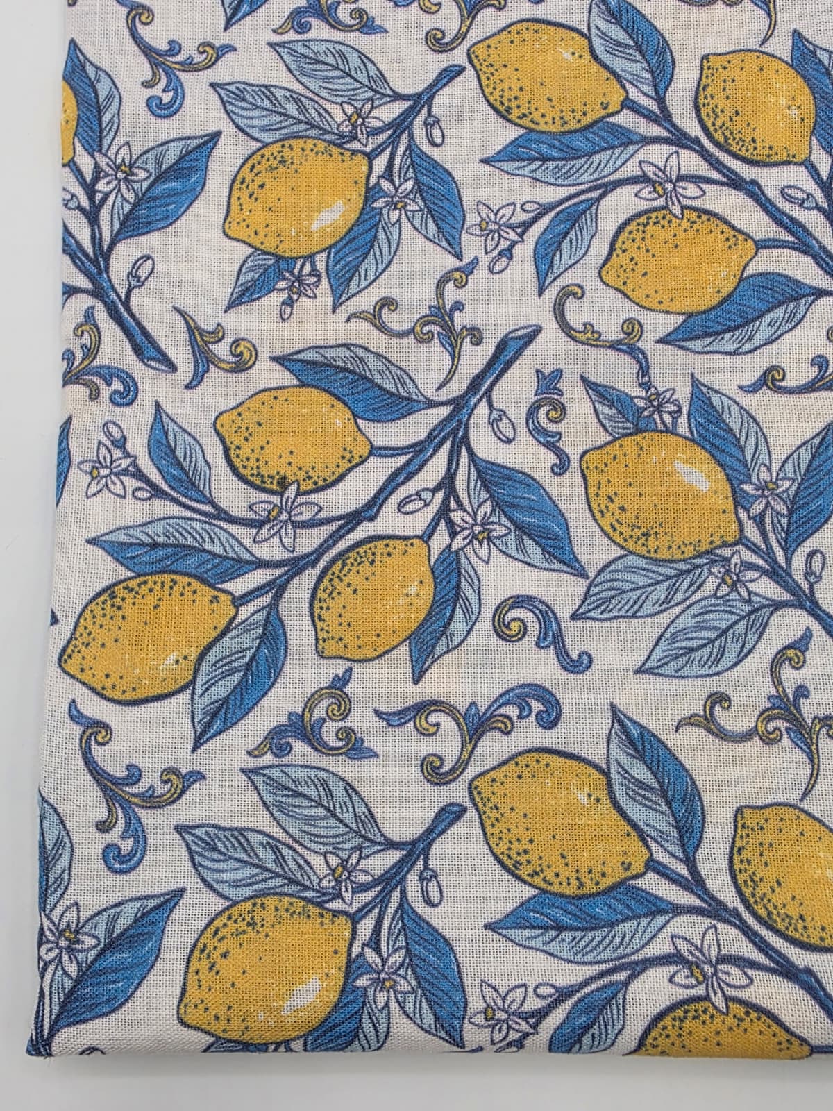 Desenli Pamuk Keten - Lemon