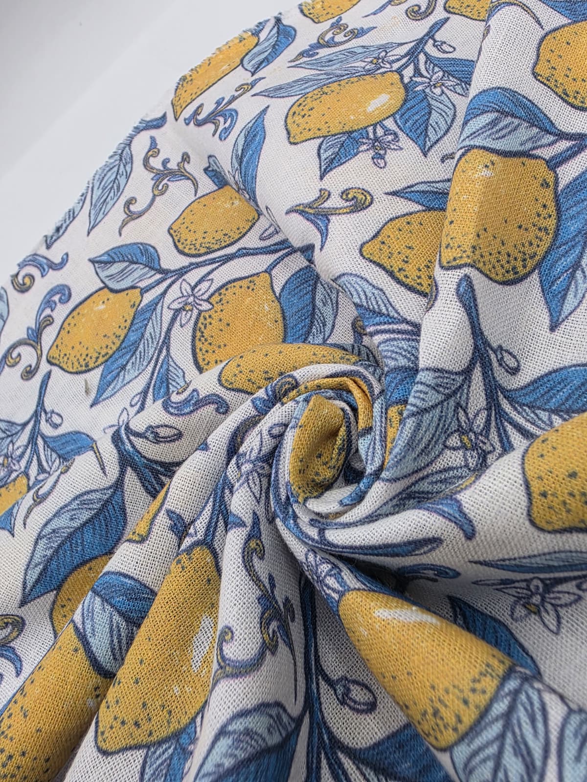 Desenli Pamuk Keten - Lemon