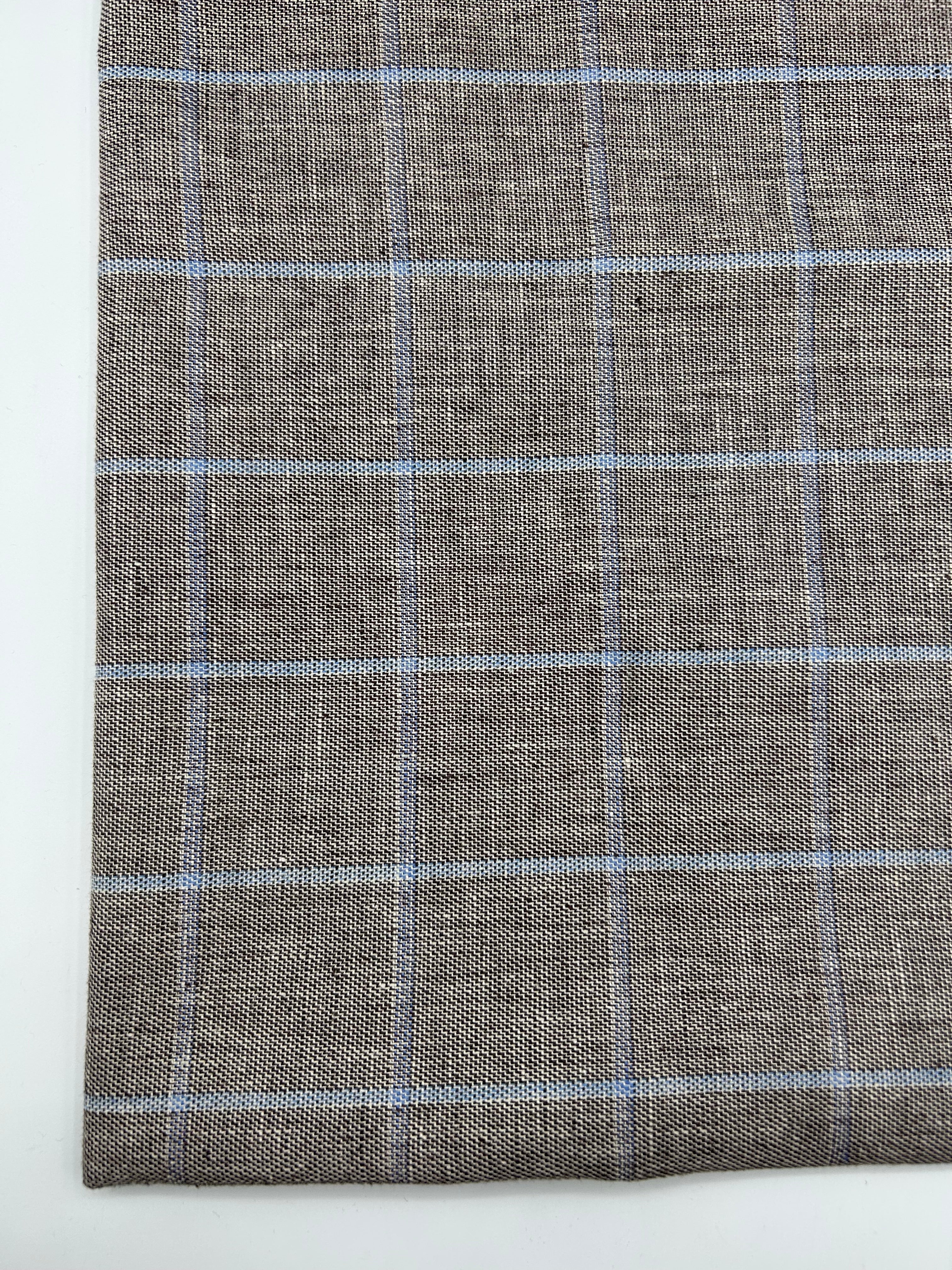 Pamuk Keten Kumaş - Kareli