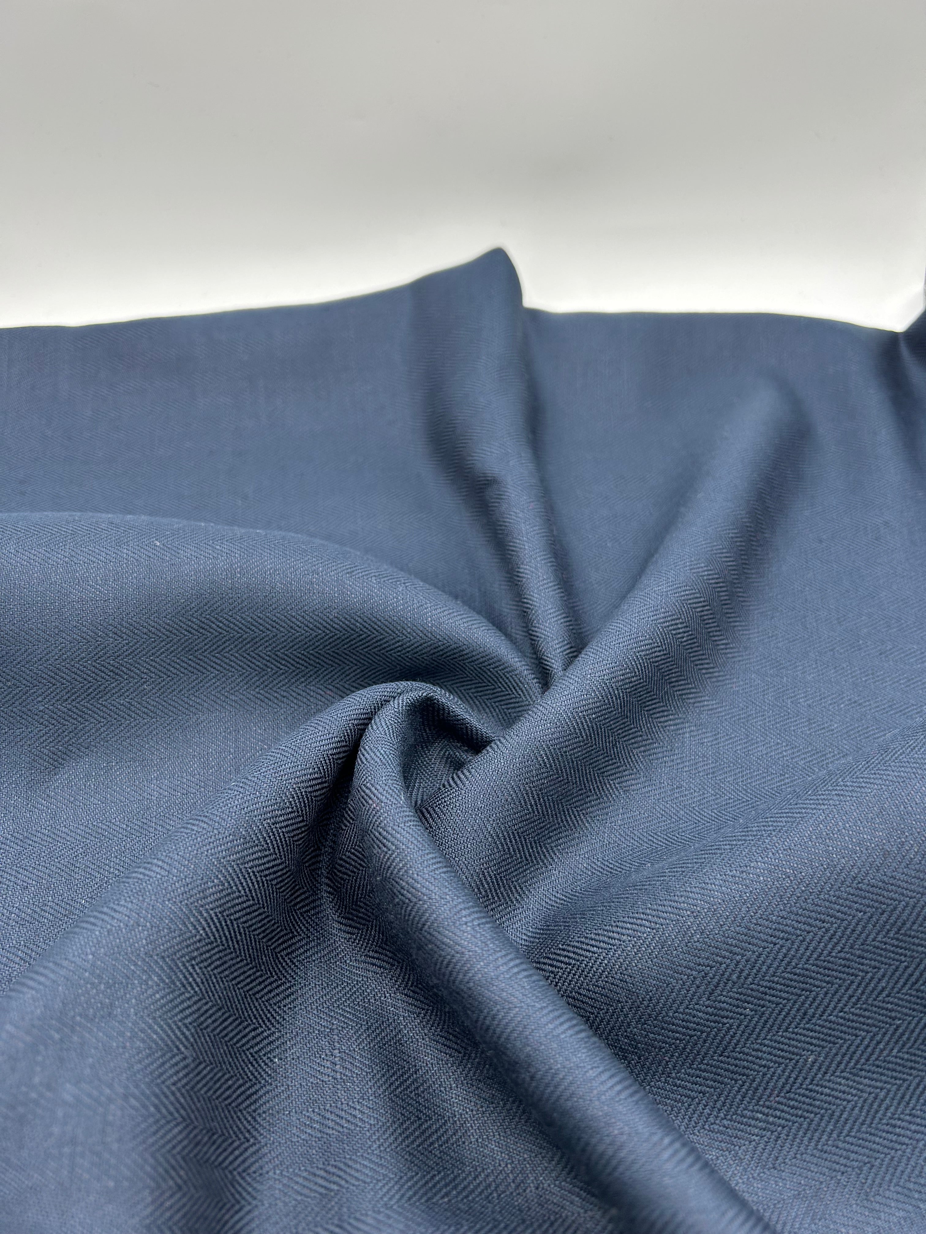 %100 Keten Kumaş Balıksırtı – Lacivert