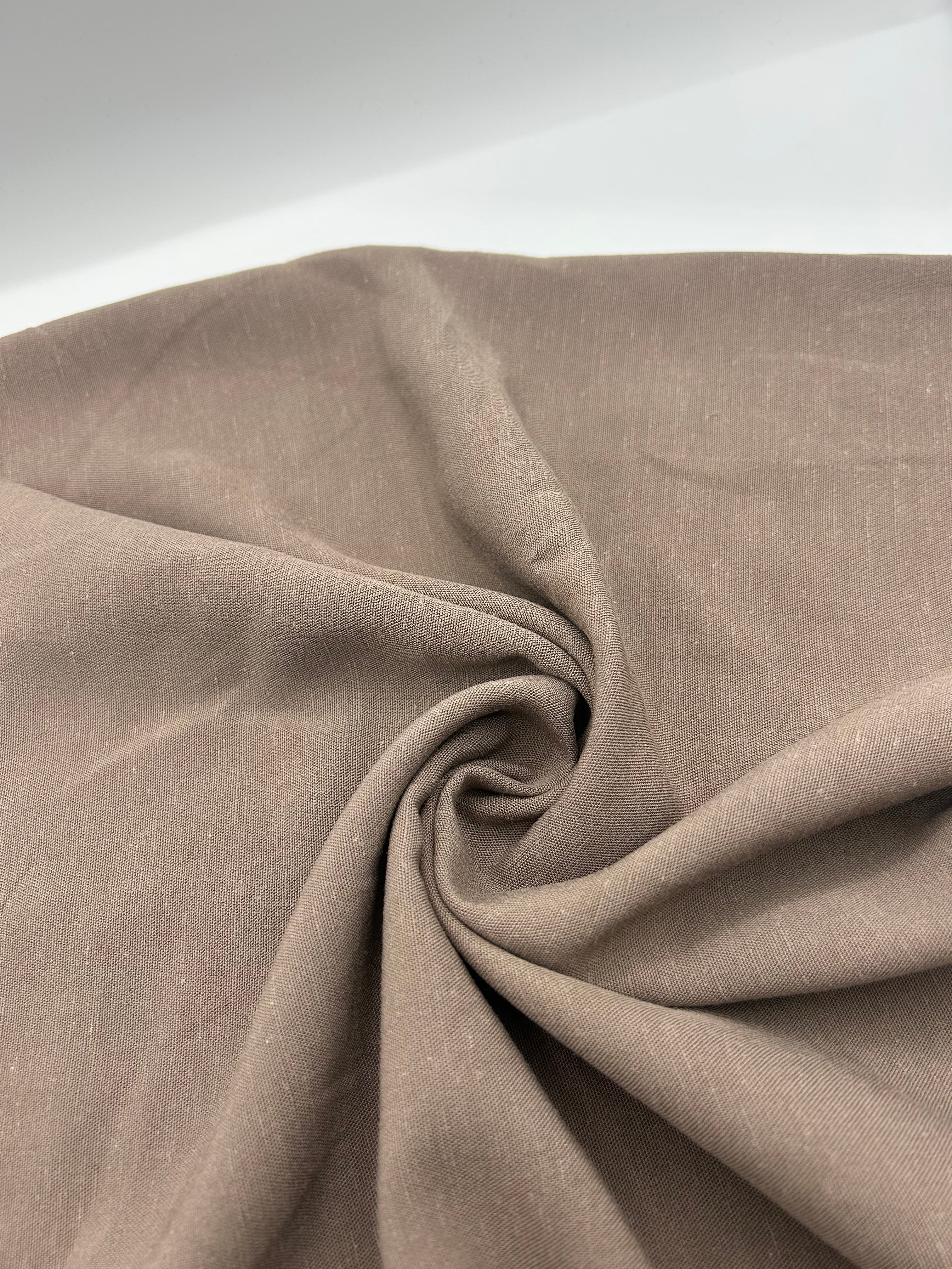 Viskon Keten Kumaş - Kahve