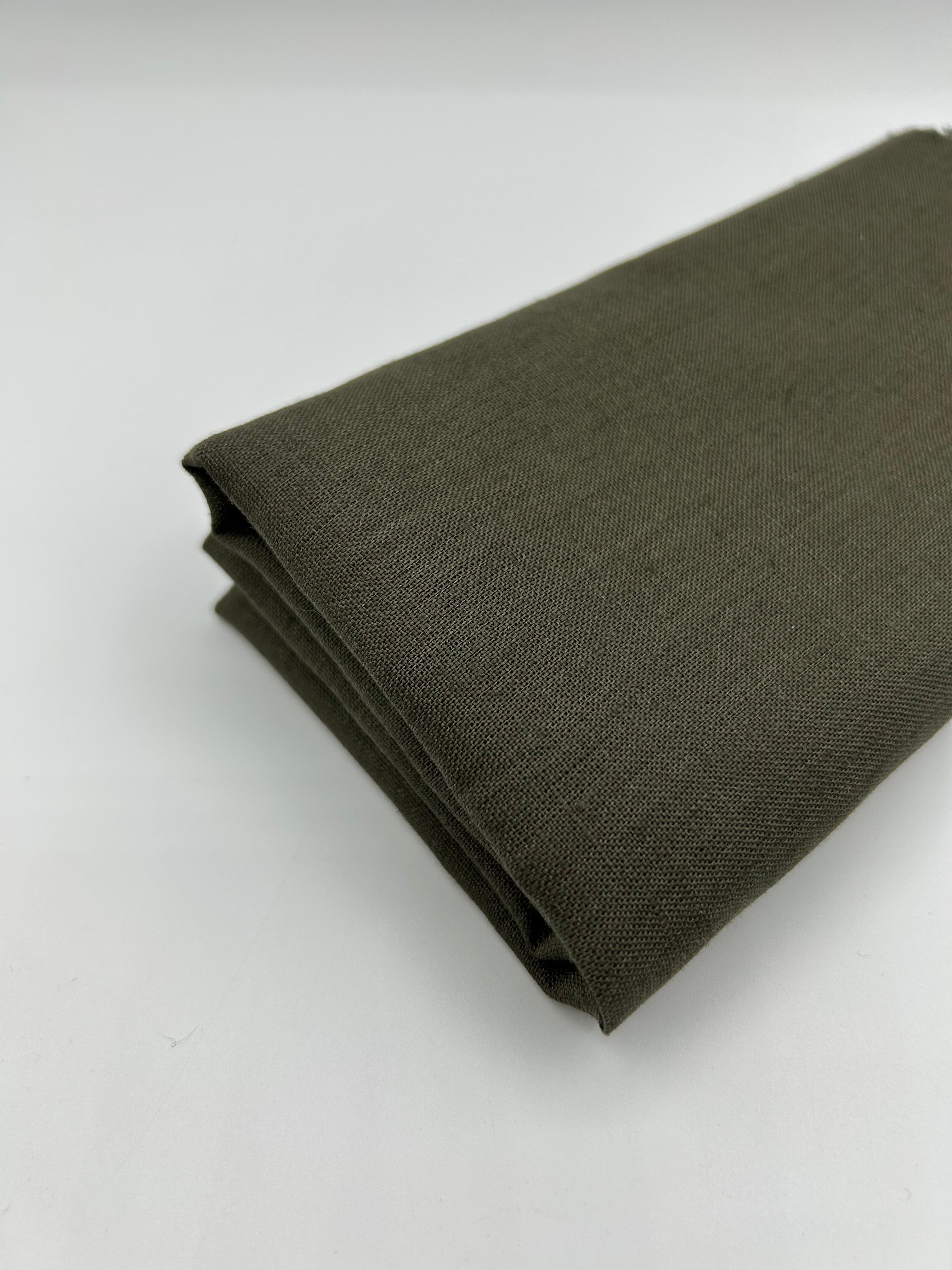 %100 Keten Kumaş - Haki