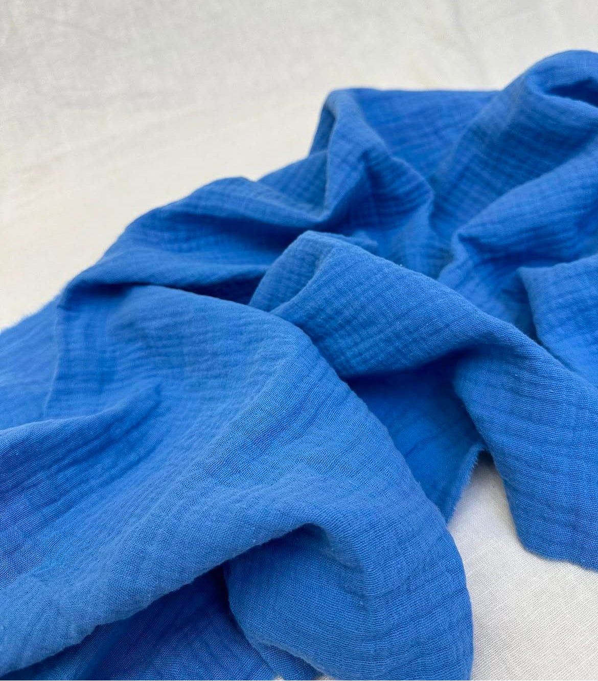 2 Katlı Müslin Kumaş - Saks