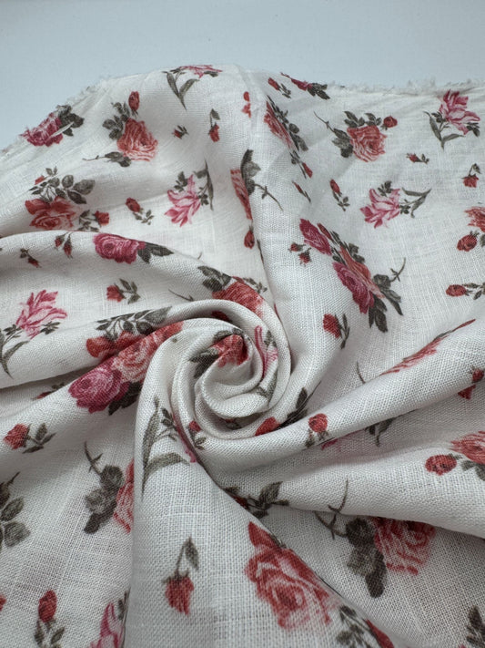 %100 Keten Kumaş - Desenli