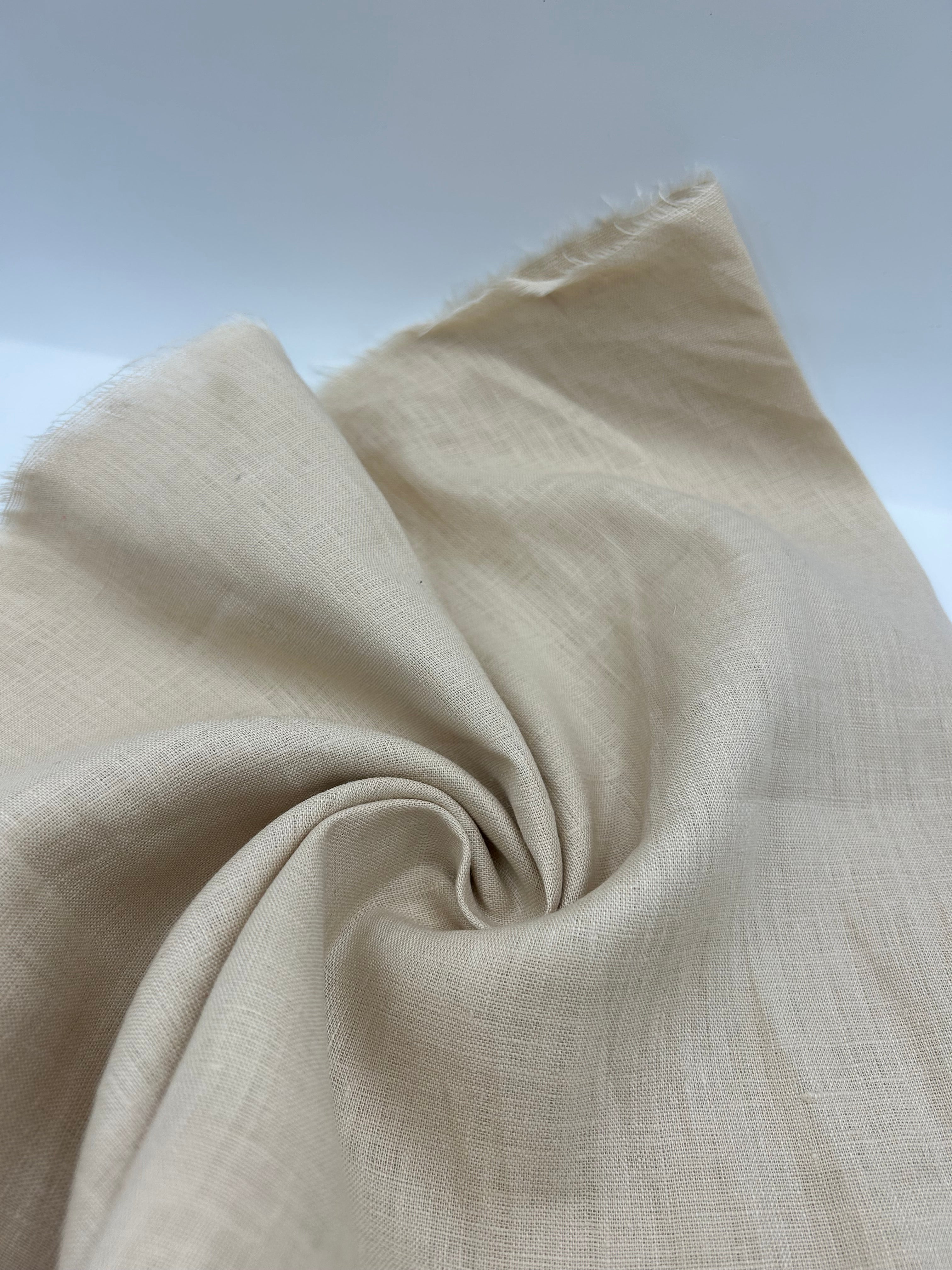 %100 Keten Kumaş – Krem
