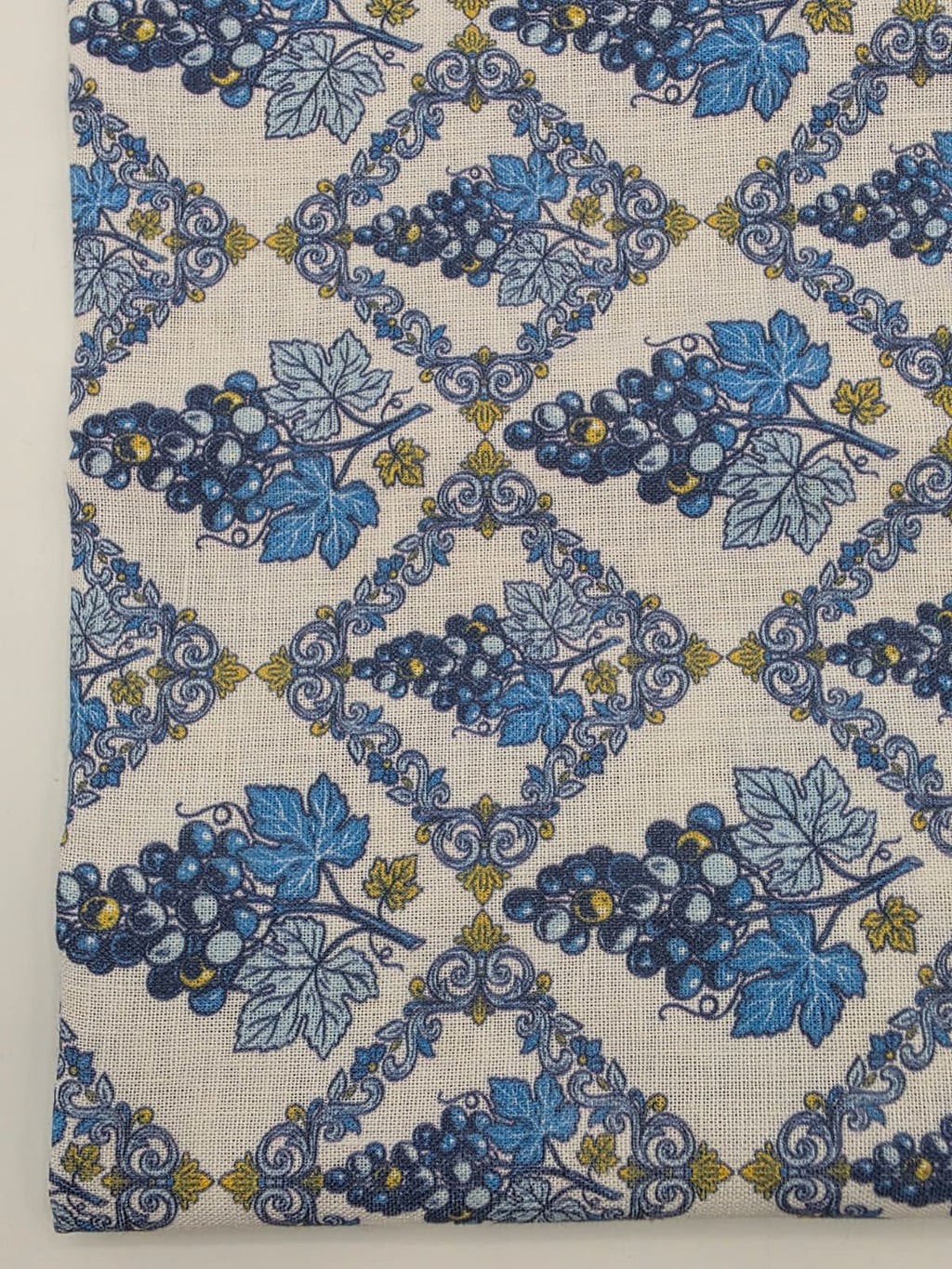 Desenli Pamuk Keten - Mavi Etnik
