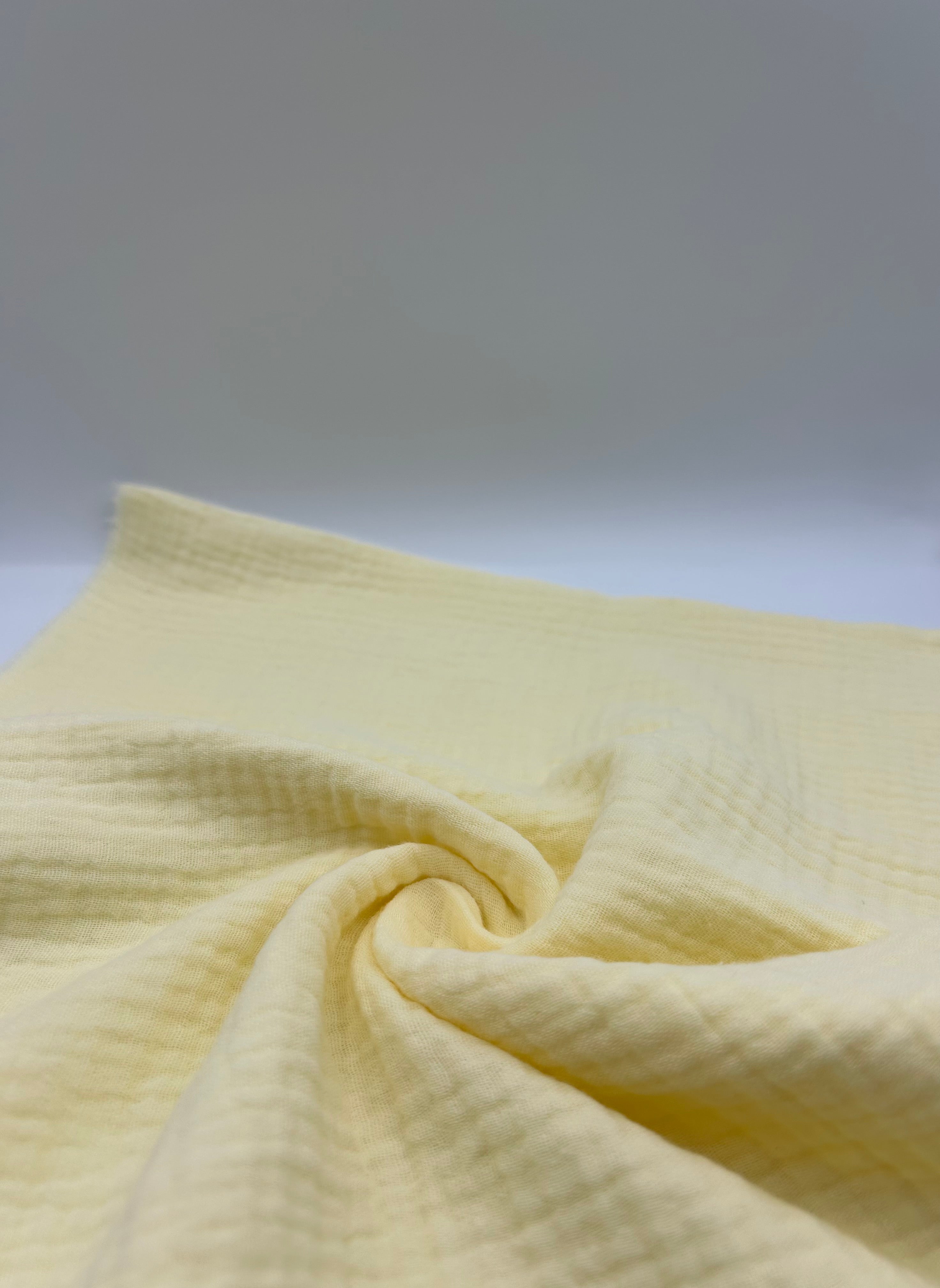 2 Katlı Müslin Kumaş - Butter Yellow