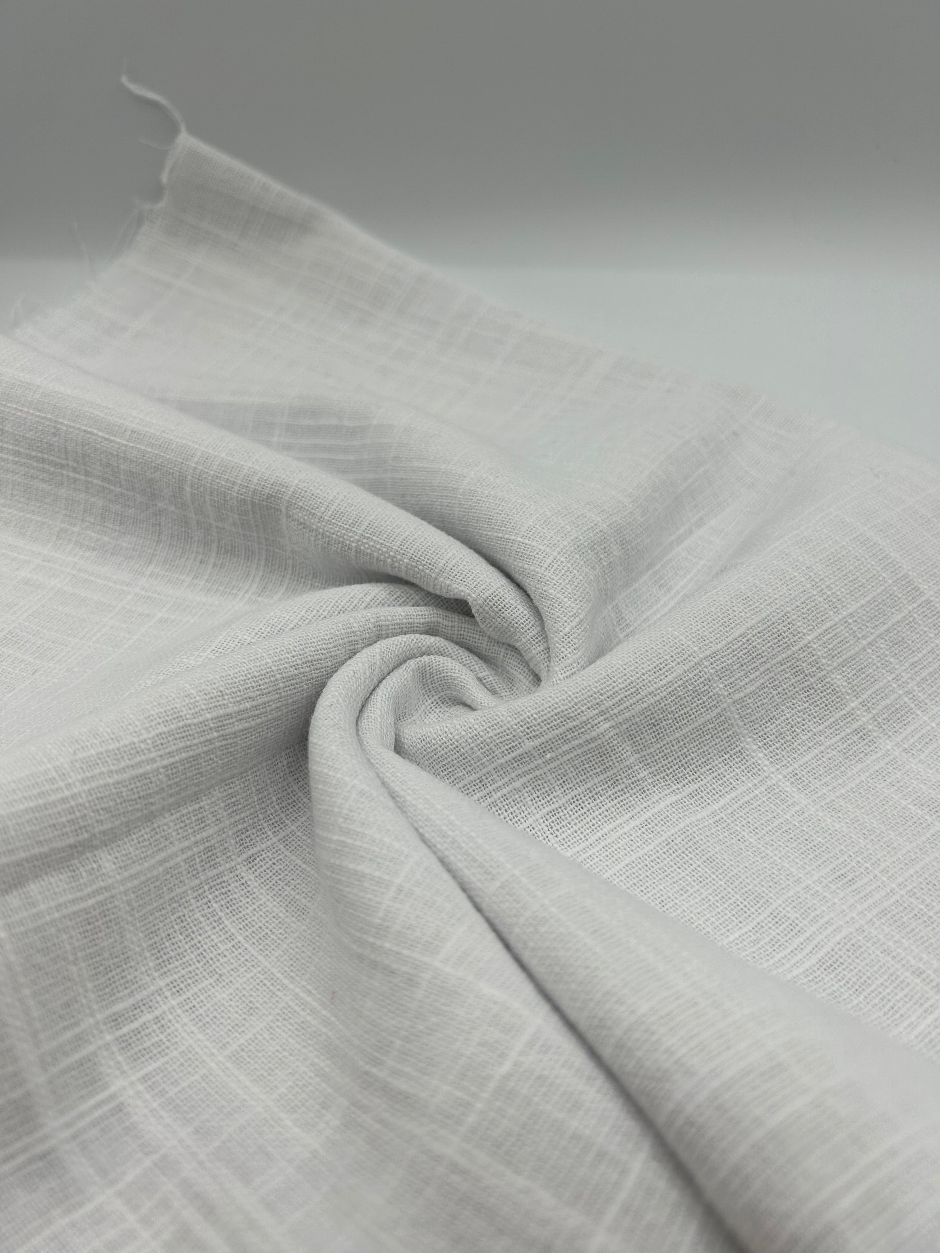 Pamuk Keten Kumaş - Beyaz