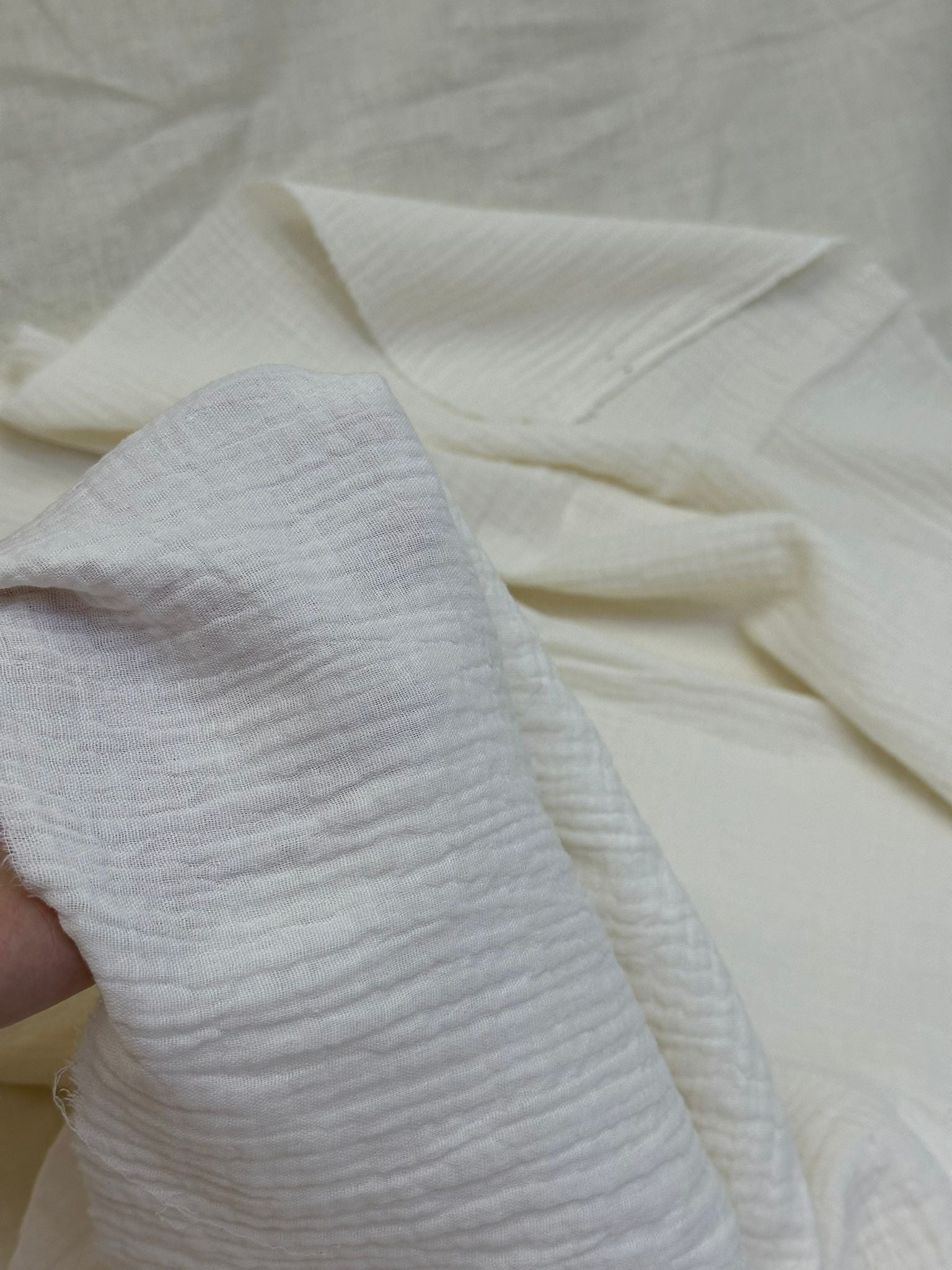 2 Katlı Müslin Kumaş - Krem