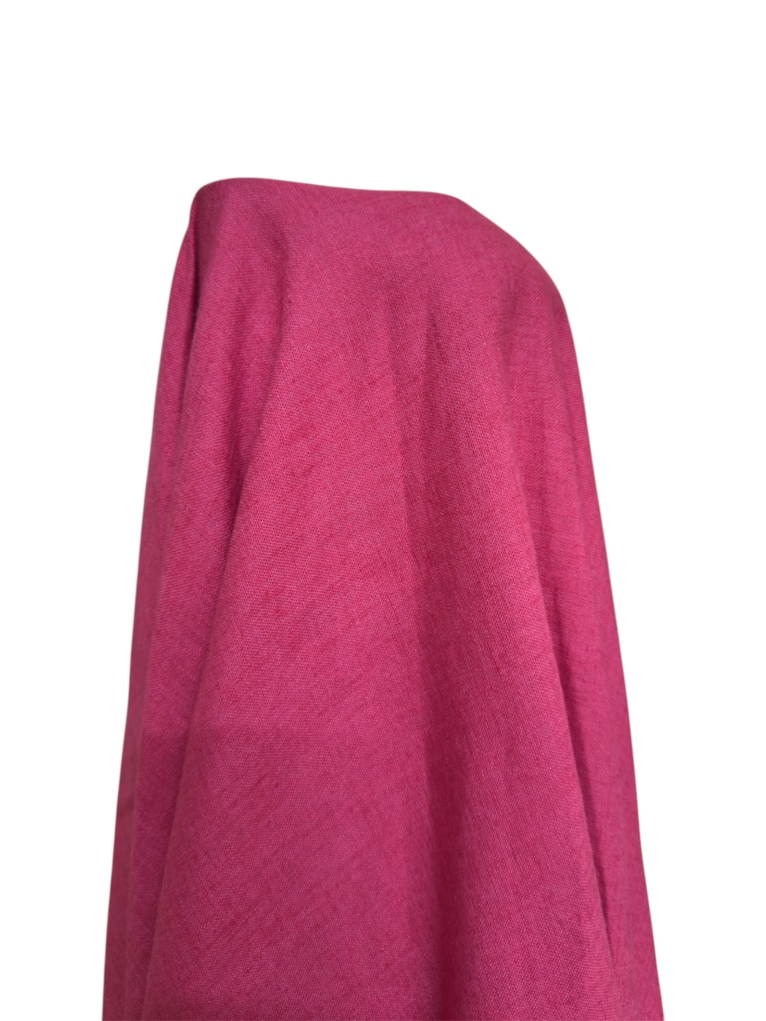 Fuşya Pamuk Keten Fırsat Kumaşı