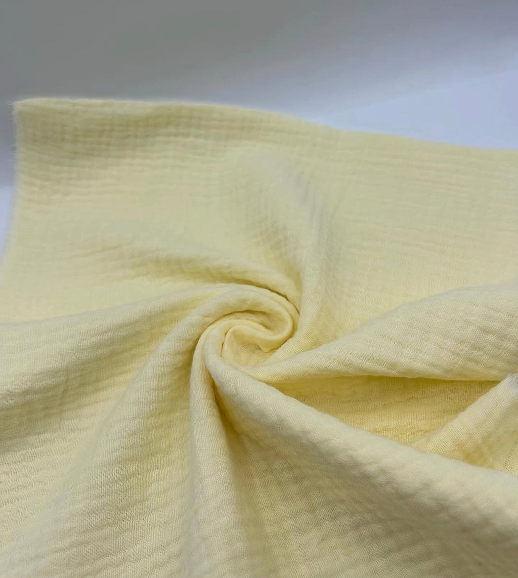 2 Katlı Müslin Kumaş - Sarı ( Butter Yellow )