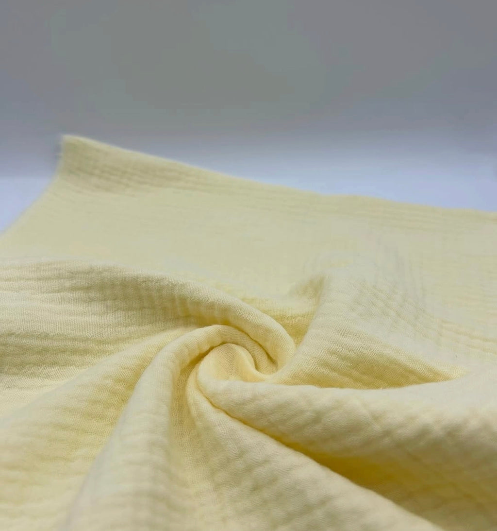 2 Katlı Müslin Kumaş - Sarı ( Butter Yellow )